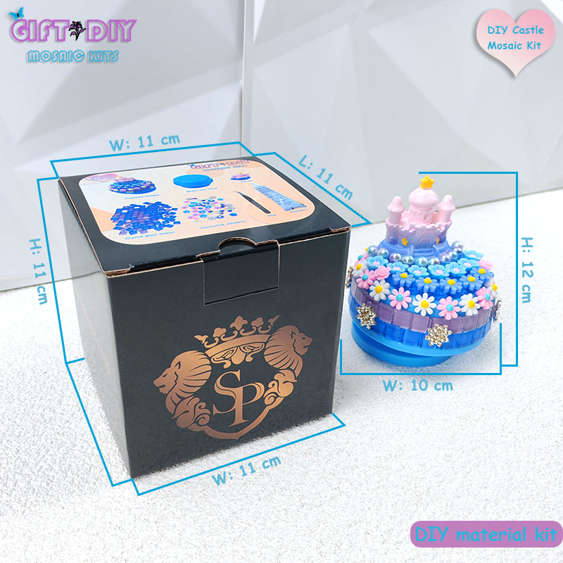 DIY Castle Mosaic Music Box Kit - Handmade Craft Gift for Kids & Adults