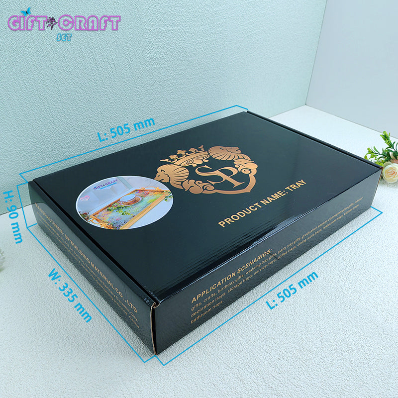 Luxury Gold Handle Decorative Tray, Floral Serving Tray for Home Decor, Wedding, Housewarming Gift