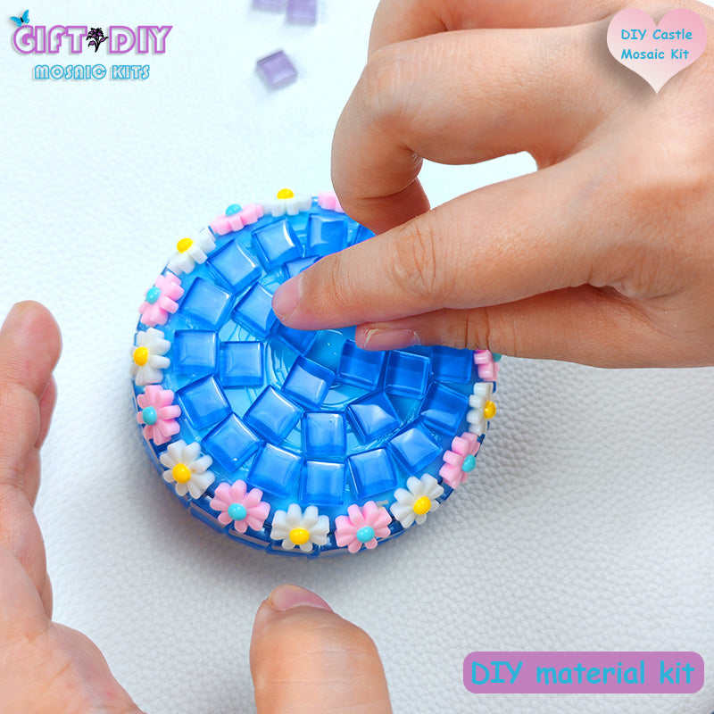 DIY Castle Mosaic Music Box Kit - Handmade Craft Gift for Kids & Adults