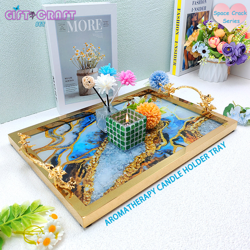 Luxury Tray Gift with Copper Handles, Decor, Serving Tray for Coffee, Bathroom, Vanity & Home Decor