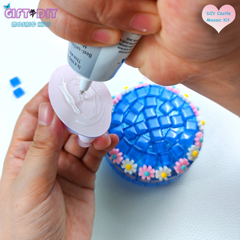 DIY Castle Mosaic Music Box Kit - Handmade Craft Gift for Kids & Adults