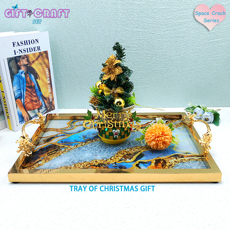 Luxury Tray Gift with Copper Handles, Decor, Serving Tray for Coffee, Bathroom, Vanity & Home Decor