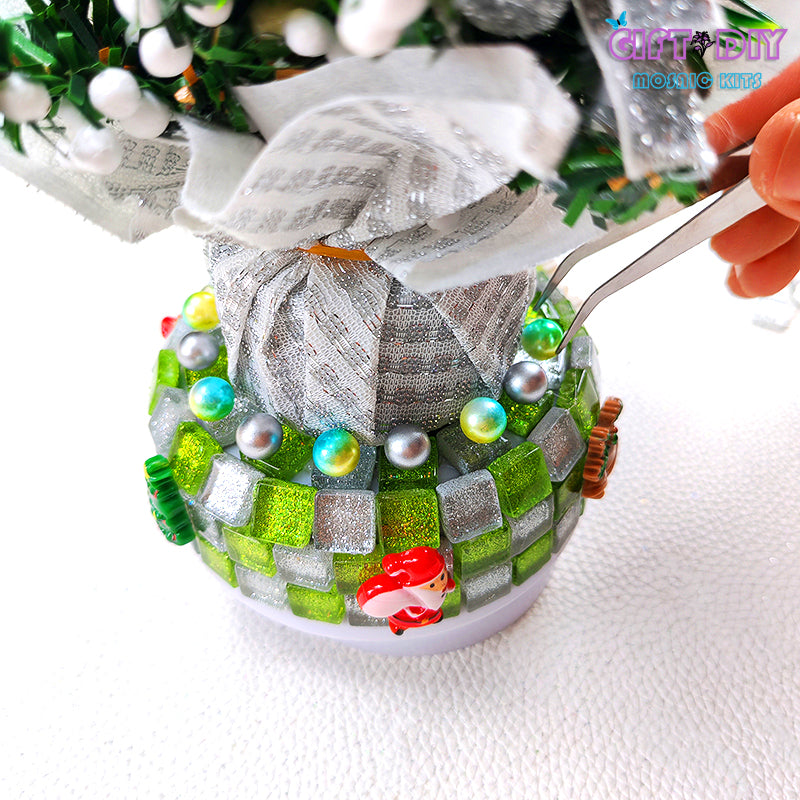 DIY Mosaic Christmas Tree Music Box Kit | Rotating Musical Holiday Decor for Family, Wedding & Birthday Gifts