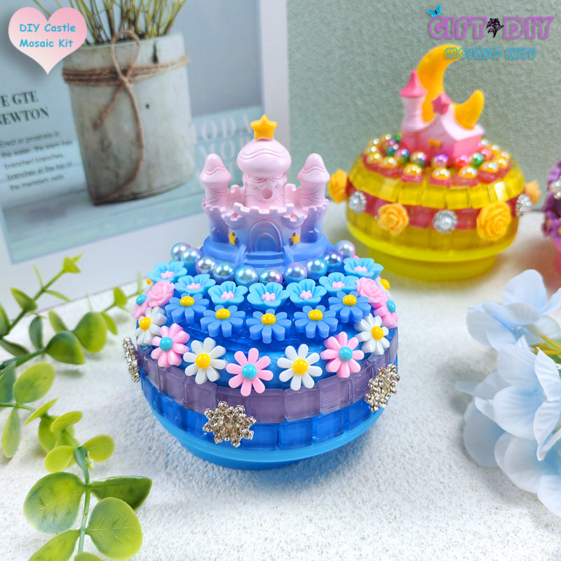DIY Castle Mosaic Music Box Kit - Handmade Craft Gift for Kids & Adults